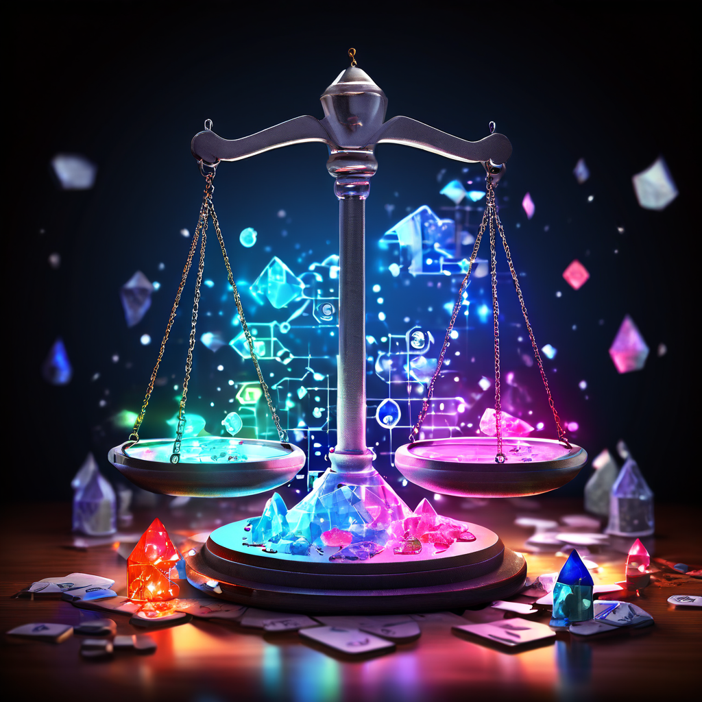 프리미엄 서비스와 일반 서비스의 가치 비교를 시각화한 이미지로, 한쪽에는 빛나는 프리미엄 보석이 다른 쪽에는 흩어진 일반 퍼즐 조각이 저울 위에 놓여 있으며 양쪽으로 데이터 차트가 흘러들어가는 모습을 담고 있습니다.