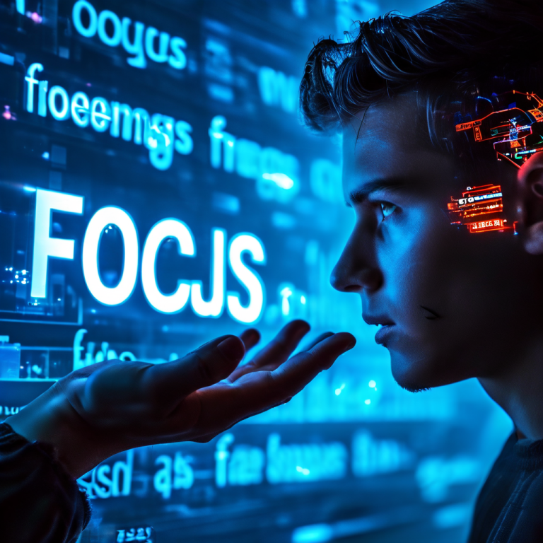 가짜 뉴스 헤드라인이 깜빡이는 배경에서 누군가의 머릿속으로 손이 들어가 집중력과 논리라는 톱니바퀴를 훔쳐가는 모습을 표현한 이미지입니다.